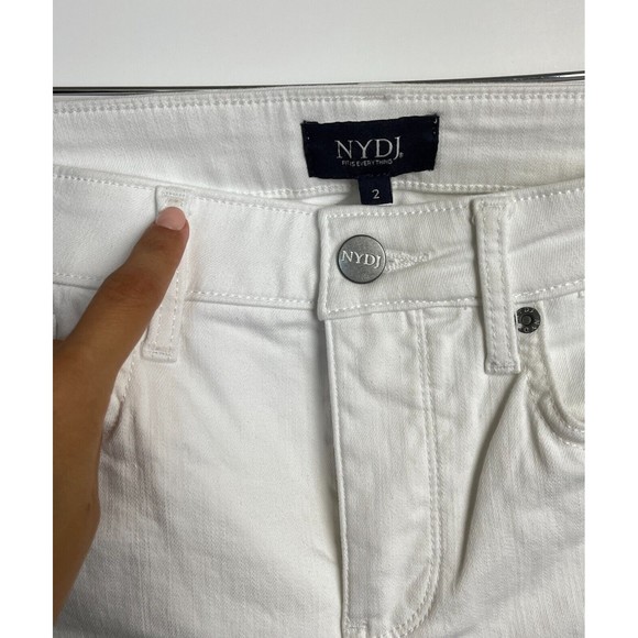NYDJ Harper Crop Jeans Optic White Slimming High Rise Lift Tuck Technology Sz 2 - Picture 4 of 11